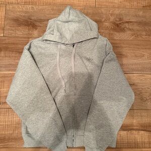 ALO Yoga Men's Light Gray Full-Zip Hoodie Jacket